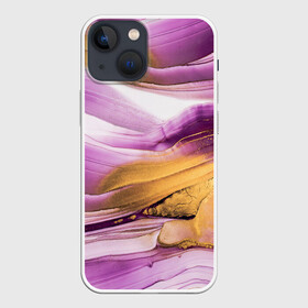 Чехол для iPhone 13 mini с принтом Наслоение красок в Петрозаводске,  |  | fluid art | абстракция | золото | краска | полосы | слои