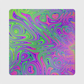 Магнит виниловый Квадрат с принтом Неоновый абстрактный узор в Петрозаводске, полимерный материал с магнитным слоем | размер 9*9 см, закругленные углы | Тематика изображения на принте: абстракция | искусство | узор | яркий