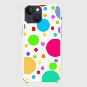 Чехол для iPhone 13 mini с принтом Polka dot в Петрозаводске,  |  | dotted | в горошек | зелёный | красный | разноцветный | синий | узор
