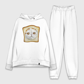 Женский костюм хлопок Oversize с принтом Bread Cat в Петрозаводске,  |  | animal | bread | cat | cute | kitty | meow | друг | еда | животные | киска | кися | китти | кот | котенок | котик | котэ | кошечка | кошка | мур | мяу | питомец | хлеб