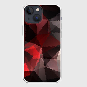 Чехол для iPhone 13 mini с принтом Серо красная абстракция в Петрозаводске,  |  | абстрактный | красный | креативный | модный | мозаичный узор | серый | текстура