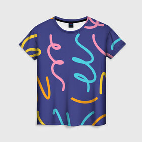 Женская футболка 3D с принтом Одноцветная ячейка в Петрозаводске, 100% полиэфир ( синтетическое хлопкоподобное полотно) | прямой крой, круглый вырез горловины, длина до линии бедер | крем | радостный праздник | спагетти | хлопок | цветная бумага