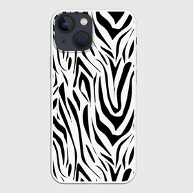 Чехол для iPhone 13 mini с принтом Черно белая зебра в Петрозаводске,  |  | зебра | модный | молодежный | популярный | современный | тигровый | тренд | черно белый
