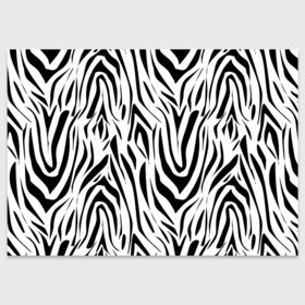 Поздравительная открытка с принтом Черно-белая зебра в Петрозаводске, 100% бумага | плотность бумаги 280 г/м2, матовая, на обратной стороне линовка и место для марки
 | Тематика изображения на принте: зебра | модный | молодежный | популярный | современный | тигровый | тренд | черно белый