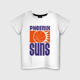 Детская футболка хлопок с принтом Phoenix Suns в Петрозаводске, 100% хлопок | круглый вырез горловины, полуприлегающий силуэт, длина до линии бедер | Тематика изображения на принте: basketball | mvp | nba | phoenix | sport | streetball | suns | аризона | баскетбол | игра | крис пол | мяч | нба | санс | спорт | стритбол | тренер | финикс | чемпион