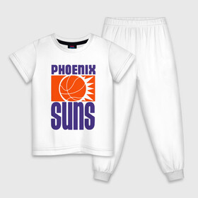 Детская пижама хлопок с принтом Phoenix Suns в Петрозаводске, 100% хлопок |  брюки и футболка прямого кроя, без карманов, на брюках мягкая резинка на поясе и по низу штанин
 | basketball | mvp | nba | phoenix | sport | streetball | suns | аризона | баскетбол | игра | крис пол | мяч | нба | санс | спорт | стритбол | тренер | финикс | чемпион