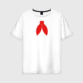 Женская футболка хлопок Oversize с принтом красный галстук пионера  в Петрозаводске, 100% хлопок | свободный крой, круглый ворот, спущенный рукав, длина до линии бедер
 | вампиры | красный галстук | пионер | сериалы | ужасы