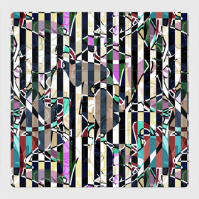 Магнитный плакат 3Х3 с принтом Полосатый абстрактный узор в Петрозаводске, Полимерный материал с магнитным слоем | 9 деталей размером 9*9 см | абстрактный | креативный | молодежный | полосатый | разноцветный | рустик | современный