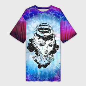 Платье-футболка 3D с принтом ГОСПОЖА ГАЛАКТИКА | SPACE GIRL (Z) в Петрозаводске,  |  | colors | galaxy | girl | paints | space | абстракция | большой взрыв | вселенная | галактика | госпожа | девушка | женщина | звезда | звезды | космический | краски