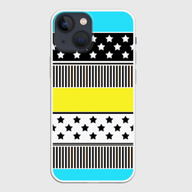 Чехол для iPhone 13 mini с принтом Неоновый яркий полосатый узор в Петрозаводске,  |  | звезды | комбинированный узор | лоскуты | неон | неоновый | полосатый узор | пэчворк | яркий принт