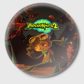 Значок с принтом PsychoNauts 2 Распутин в Петрозаводске,  металл | круглая форма, металлическая застежка в виде булавки | Тематика изображения на принте: aquato | games | logo | nextgen | pc | playstation 5 | ps 5 | psychonauts | raz | xbox | игры | иксбокс | лого | некстген | пк | пллейстейшен 5 | пс 5 | психонавты 2 | рас