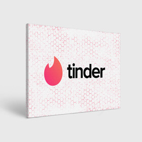 Холст прямоугольный с принтом Tinder - Honeycomb в Петрозаводске, 100% ПВХ |  | Тематика изображения на принте: app | application | fire | logo | symbol | tinder | знакомства | лого | любовь | огонек | приложение | символ | соты | тиндер