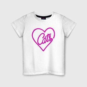 Детская футболка хлопок с принтом Love Cats в Петрозаводске, 100% хлопок | круглый вырез горловины, полуприлегающий силуэт, длина до линии бедер | animal | cat | cute | kitty | love | meow | друг | животные | киска | кися | китти | кот | котенок | котик | котэ | кошечка | кошка | любовь | мур | мяу | питомец | сердце