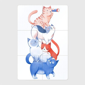 Магнитный плакат 2Х3 с принтом Бременские коты в Петрозаводске, Полимерный материал с магнитным слоем | 6 деталей размером 9*9 см | арт | бременские путешественники | кот | котик | коты | кошка | путешественники | рисунок | стая котов