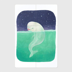 Магнитный плакат 2Х3 с принтом Белуха в Петрозаводске, Полимерный материал с магнитным слоем | 6 деталей размером 9*9 см | арт | белуха | звезда | звёзды | море | ночное небо | ночь | океан | природа | рисунок
