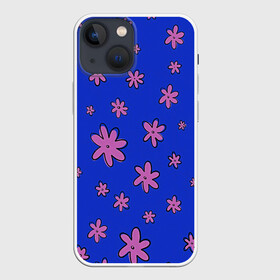 Чехол для iPhone 13 mini с принтом Цветочки рисованные в Петрозаводске,  |  | fashion | flower | девушкам | детская | детям | мода | ромашки | фэшн | цветок | цветочки | цветы