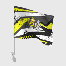Флаг для автомобиля с принтом Оса 3D в Петрозаводске, 100% полиэстер | Размер: 30*21 см | 3d | жало | мед | насекомое | оса | пчела