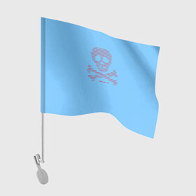 Флаг для автомобиля с принтом DDOS attack в Петрозаводске, 100% полиэстер | Размер: 30*21 см | anonymous | blue screen of death | анонимусы | атака | дудос | красный | мем | синий | череп
