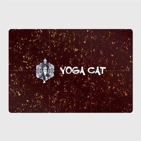 Магнитный плакат 3Х2 с принтом Кошачья Йога - Гранж в Петрозаводске, Полимерный материал с магнитным слоем | 6 деталей размером 9*9 см | Тематика изображения на принте: cat | cats | yoga | гранж | дзен | инь | йога | кот | коты | кошачья | кошка | кошки | намасте | практика | расслабление | хамса | янь