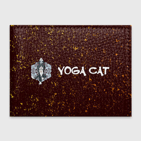 Обложка для студенческого билета с принтом Кошачья Йога - Гранж в Петрозаводске, натуральная кожа | Размер: 11*8 см; Печать на всей внешней стороне | cat | cats | yoga | гранж | дзен | инь | йога | кот | коты | кошачья | кошка | кошки | намасте | практика | расслабление | хамса | янь