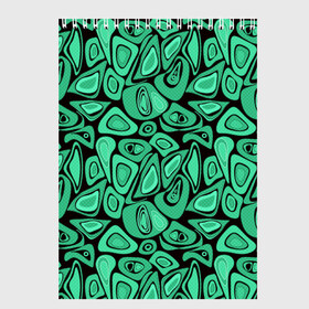 Скетчбук с принтом Зеленый абстрактный узор в Петрозаводске, 100% бумага
 | 48 листов, плотность листов — 100 г/м2, плотность картонной обложки — 250 г/м2. Листы скреплены сверху удобной пружинной спиралью | абстрактный | в горошек | граффити | детский современный | зелено черный | простой | ретро