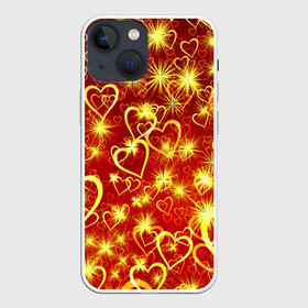 Чехол для iPhone 13 mini с принтом Любовный взрыв в Петрозаводске,  |  | любовь | салют | сердечки | сердца | сердце | фейверк