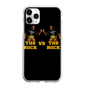 Чехол для iPhone 11 Pro матовый с принтом The ROCK VS The ROCK в Петрозаводске, Силикон |  | versus | двойники | дуэйн джонсон | жёлтый | пояс | скала против скалы | чёрный