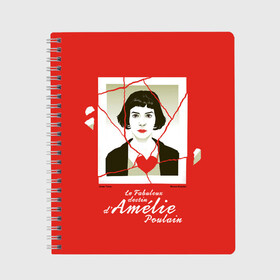 Тетрадь с принтом Amelie в Петрозаводске, 100% бумага | 48 листов, плотность листов — 60 г/м2, плотность картонной обложки — 250 г/м2. Листы скреплены сбоку удобной пружинной спиралью. Уголки страниц и обложки скругленные. Цвет линий — светло-серый
 | amelie | french comedy | heart | photograph | the fabulous destiny of amelie poulain | torn | амели | комедия | невероятная судьба амели пулен | разорванная | романтическая | сердце | фотография | французская