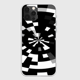 Чехол для iPhone 12 Pro Max с принтом Черно-белый фон иллюзии в Петрозаводске, Силикон |  | абстрактный | геометрический | дизайн | иллюзия | кривая | линии | пиксель | текстура | узор