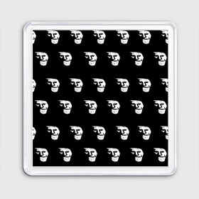 Магнит 55*55 с принтом Dark trollface в Петрозаводске, Пластик | Размер: 65*65 мм; Размер печати: 55*55 мм | Тематика изображения на принте: creepypasta | scary | мем | мрак | троллфейс
