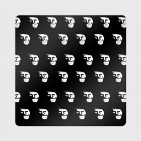 Магнит виниловый Квадрат с принтом Dark trollface в Петрозаводске, полимерный материал с магнитным слоем | размер 9*9 см, закругленные углы | Тематика изображения на принте: creepypasta | scary | мем | мрак | троллфейс