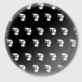 Значок с принтом Dark trollface в Петрозаводске,  металл | круглая форма, металлическая застежка в виде булавки | creepypasta | scary | мем | мрак | троллфейс