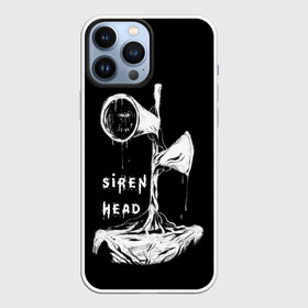 Чехол для iPhone 13 Pro Max с принтом Сиреноголовый ЧБ Siren Head в Петрозаводске,  |  | forest | games | monster | night | siren head | детям | игры | лес | монстр | надпись | ночь | сирена | сиреноголовый | солнце | страшилка | текст | темно | туман | ужастик | хоррор