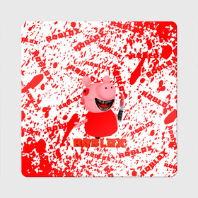 Магнит виниловый Квадрат с принтом Roblox piggy/Свинка Пигги. в Петрозаводске, полимерный материал с магнитным слоем | размер 9*9 см, закругленные углы | game | roblox | блок | игра | игрушка | лего | персонажи | персонажи из кубиков | роблокс | робот