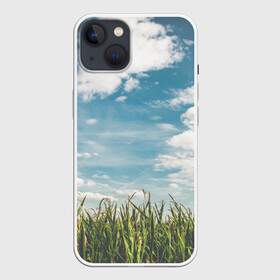Чехол для iPhone 13 с принтом Небушко и полюшко в Петрозаводске,  |  | небо | облака | пейзаж | поле | русский | славянский | фотопринт