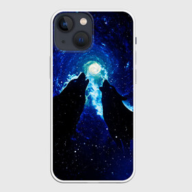 Чехол для iPhone 13 mini с принтом КОСМИЧЕСКИЙ ВОЛК в Петрозаводске,  |  | вой | волк | вселенная | галактика | звёзды | космос
