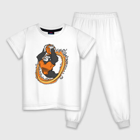 Детская пижама хлопок с принтом Phoenix Gorilla в Петрозаводске, 100% хлопок |  брюки и футболка прямого кроя, без карманов, на брюках мягкая резинка на поясе и по низу штанин
 | Тематика изображения на принте: basketball | monkey | mvp | nba | phoenix | sport | streetball | suns | аризона | баскетбол | горилла | животные | игра | крис пол | мяч | нба | обезьяна | санс | спорт | стритбол | тренер | финикс | чемпион
