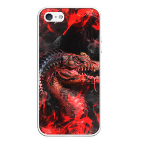 Чехол для iPhone 5/5S матовый с принтом Опасный Динозавр | Red Dino (Z) в Петрозаводске, Силикон | Область печати: задняя сторона чехла, без боковых панелей | dino | dinosauria | red dino | t rex | ti rex | дино | динозавр | красный динозавр | парк юрского | т рекс | ти рекс | хищник | чудовище | юрский период | ящер | ящерица