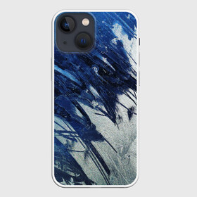 Чехол для iPhone 13 mini с принтом Серо синее абстрактное в Петрозаводске,  |  | абстракция | двухцветное | серое | синее | спокойное