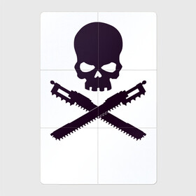 Магнитный плакат 2Х3 с принтом Warhammer Roger в Петрозаводске, Полимерный материал с магнитным слоем | 6 деталей размером 9*9 см | Тематика изображения на принте: chainsword | jolly roger | pirate | skull | warhammer | вархаммер | пиломеч | пиратский флаг | череп