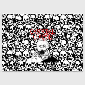 Поздравительная открытка с принтом Cannibal Corpse | Труп Каннибала (Z) в Петрозаводске, 100% бумага | плотность бумаги 280 г/м2, матовая, на обратной стороне линовка и место для марки
 | cannibal | cannibal corpse | corpse | death metal | deathgrind | алекс уэбстер | брутальный дэт метал | дэт метал | дэтграйнд | пол мазуркевич | роб барретт | труп каннибала