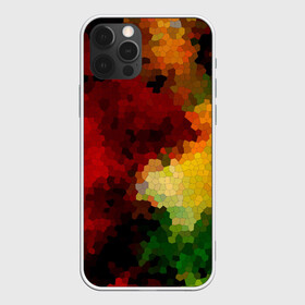 Чехол для iPhone 12 Pro Max с принтом Абстрактная мазаика витраж     в Петрозаводске, Силикон |  | абстрактный | витраж | желтый | красный | мозаика | разноцветный | современный | соты | текстура