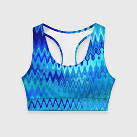 Женский спортивный топ 3D с принтом Синий-голубой абстрактный узор в Петрозаводске, 82% полиэстер, 18% спандекс Ткань безопасна для здоровья, позволяет коже дышать, не мнется и не растягивается |  | абстрактный | волны | зигзаг | размытый узор | синий | современный