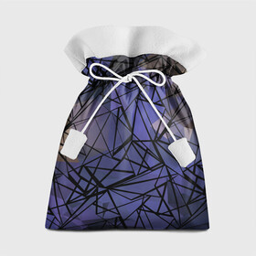 Подарочный 3D мешок с принтом Синий-бежевый абстрактный узор в Петрозаводске, 100% полиэстер | Размер: 29*39 см | Тематика изображения на принте: абстрактный | мужской | полигональный узор | синий | современный | текстура | фиолетовый