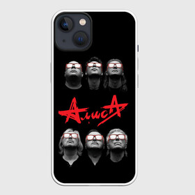 Чехол для iPhone 13 с принтом АЛИСА в Петрозаводске,  |  | metal | music | punk | rock | russian | алиса | группа | кинчев | красное | метал | музыка | небо | панк | петербург | питер | ретро | рок | русский | славян | черный