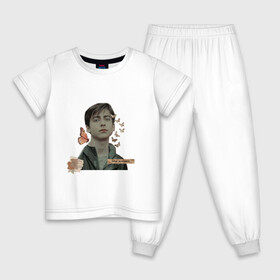 Детская пижама хлопок с принтом Эйдан Галлагер в Петрозаводске, 100% хлопок |  брюки и футболка прямого кроя, без карманов, на брюках мягкая резинка на поясе и по низу штанин
 | актёр | бабочки | мотивация | эйдан галлагер | эстетика