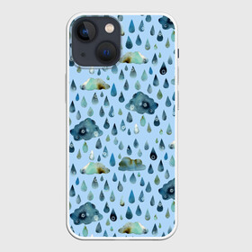 Чехол для iPhone 13 mini с принтом Дождливая осень.Тучки и дождь в Петрозаводске,  |  | pattern | rain | sun | глобальное потепление | дождливо | дождливый | дождь | загрязнение | капли | ливень | морось | непогода | облака | осенний | осень | паттерн | погода | природа | проливной | тучи | экология