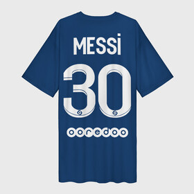 Платье-футболка 3D с принтом Месси форма ПСЖ 2021 2022 в Петрозаводске,  |  | leo | lionel | mesi | messi | psg | лео | леонель | лионель | лионель месси | меси | месси | псж | форма | футбол