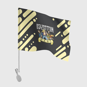 Флаг для автомобиля с принтом LED ZEPPELIN | ЛЕД ЗЕППЕЛИН (Z) в Петрозаводске, 100% полиэстер | Размер: 30*21 см | led zeppelin | rock | джимми пейдж | зепеллин | зеппелин | лед зеппелин | рок