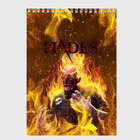 Скетчбук с принтом Hades | Гадес (Z) в Петрозаводске, 100% бумага
 | 48 листов, плотность листов — 100 г/м2, плотность картонной обложки — 250 г/м2. Листы скреплены сверху удобной пружинной спиралью | Тематика изображения на принте: aid | hades | nyx | roguelike | thanatos | zagreus | аид | гадес | загрей | никс | рогалик | танатос